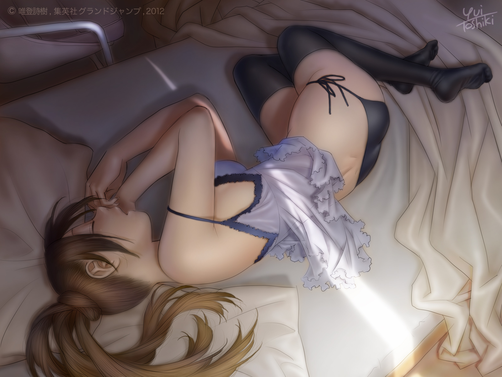 аниме картинка спящая аниме девушка художник yui toshiki