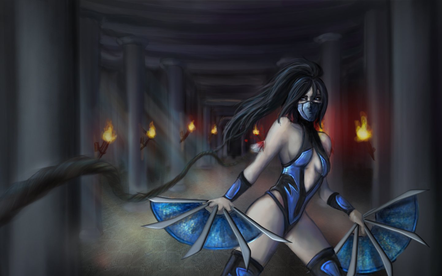 Kitana из игры Mortal_Kombat художник suicide-blue